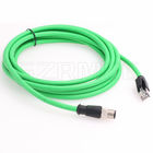 M12 Dcoded 4 Kabel van Speld de Mannelijke Flexibele Ethernet aan RJ45-Beschermd Mannetje met Industriële Cat5e