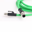 M12 Dcoded 4 Kabel van Speld de Mannelijke Flexibele Ethernet aan RJ45-Beschermd Mannetje met Industriële Cat5e